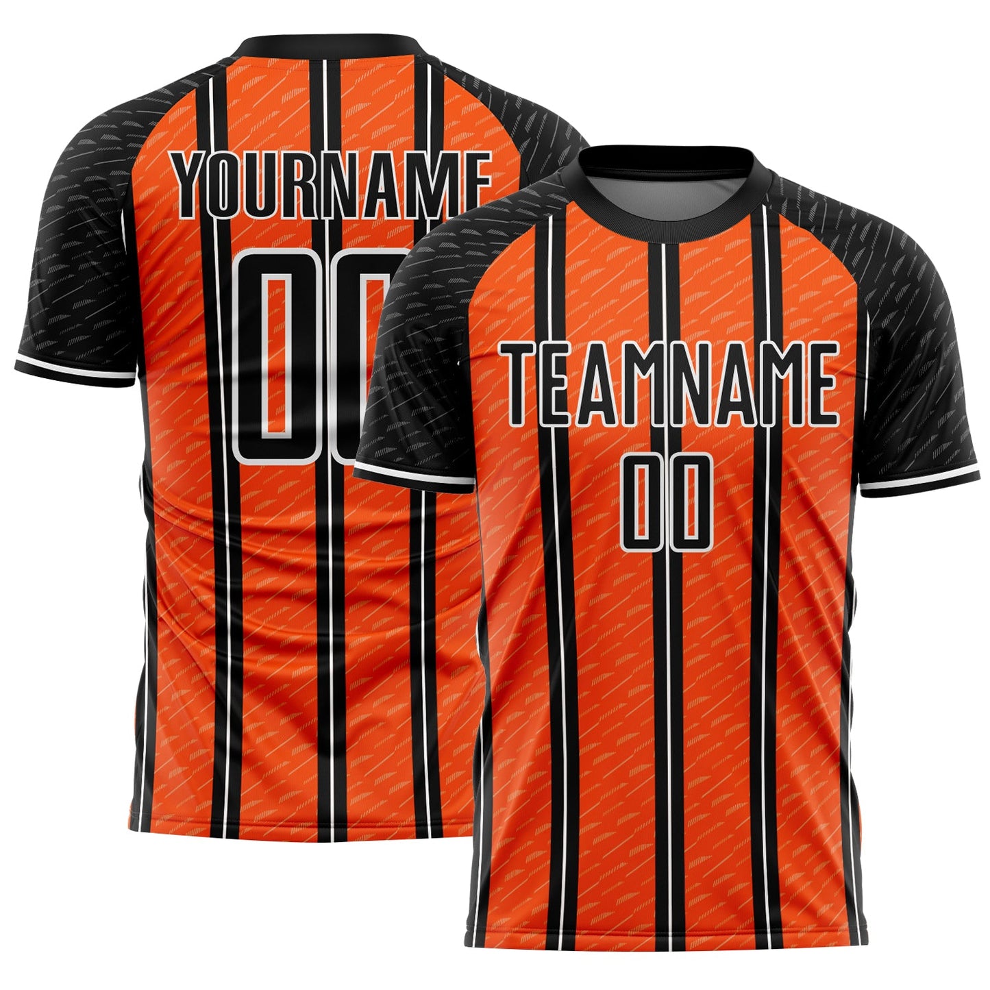 Custom Black Orange-White Line Sublimation Soccer Uniform Jersey - Sky-Custom