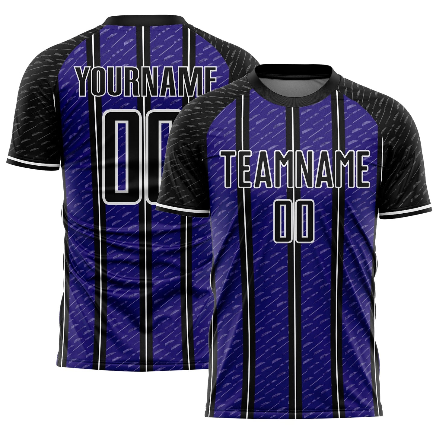 Custom Black Dark Purple-White Line Sublimation Soccer Uniform Jersey - Sky-Custom