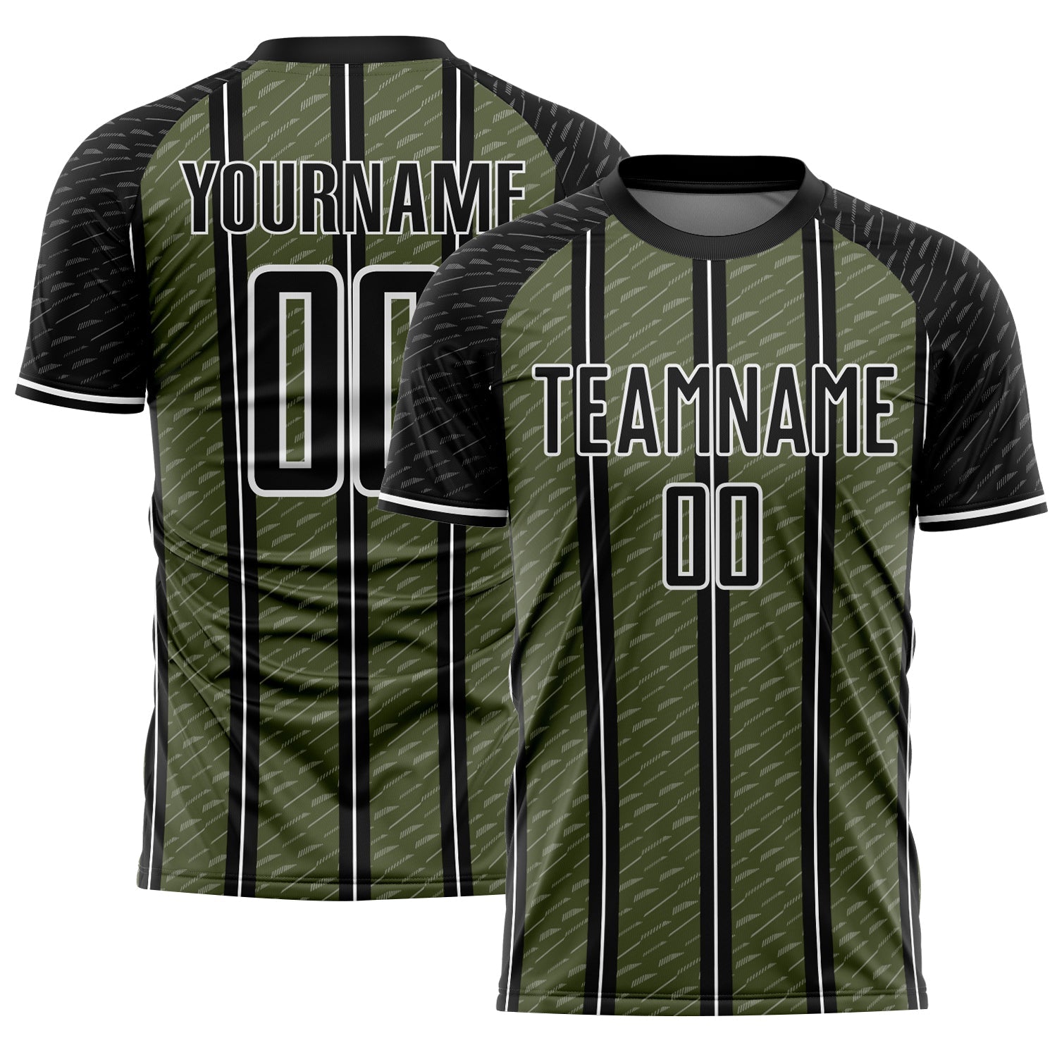 Custom Black Olive-White Line Sublimation Soccer Uniform Jersey - Sky-Custom
