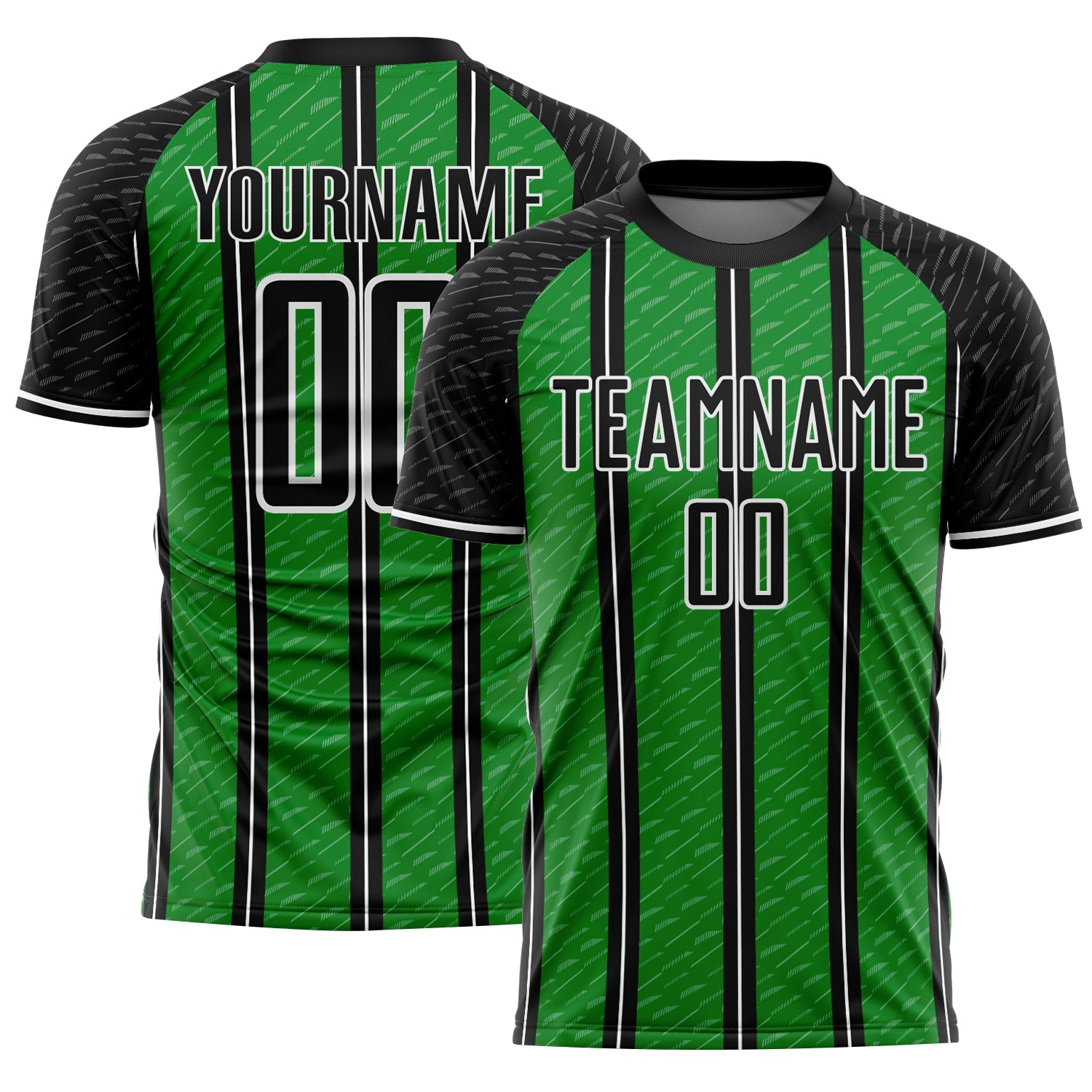 Custom Black Grass Green-White Line Sublimation Soccer Uniform Jersey - Sky-Custom