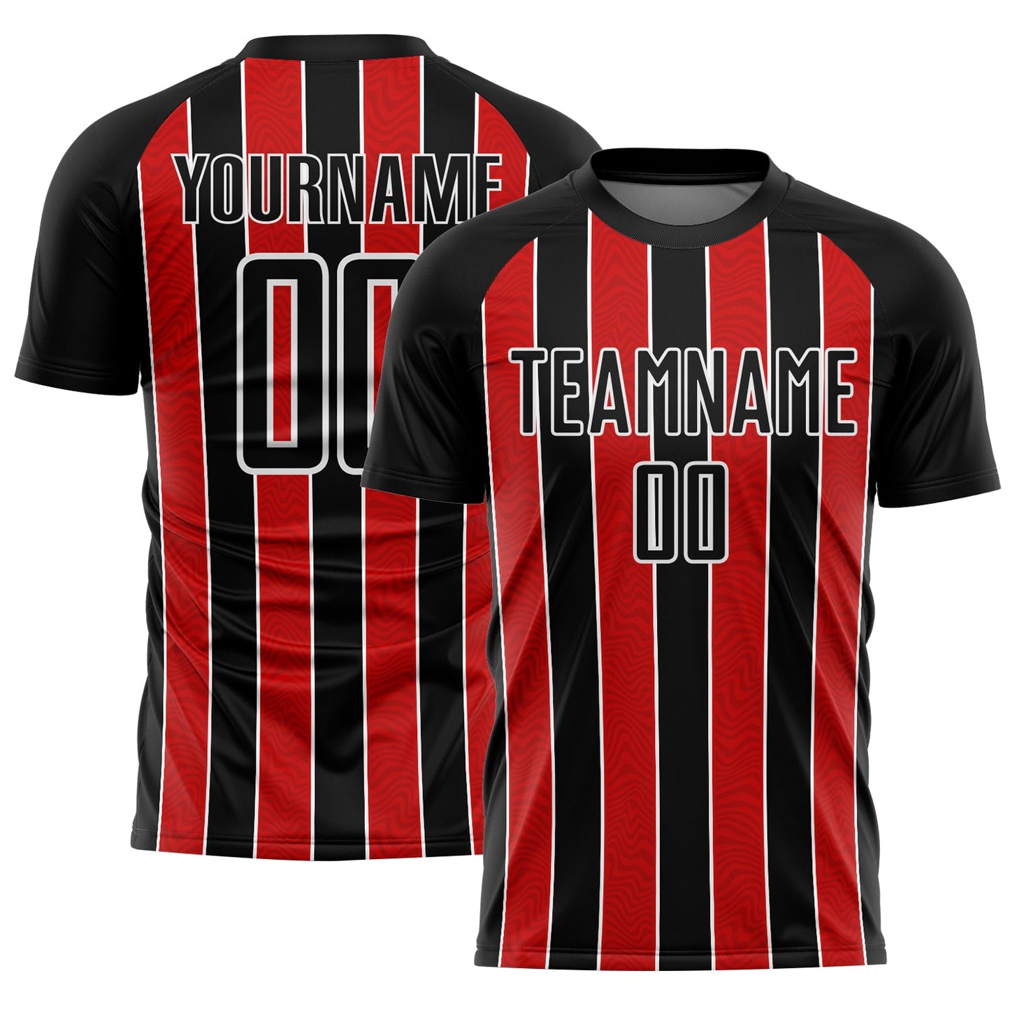 Custom Black Red-White Line Sublimation Soccer Uniform Jersey - Sky-Custom