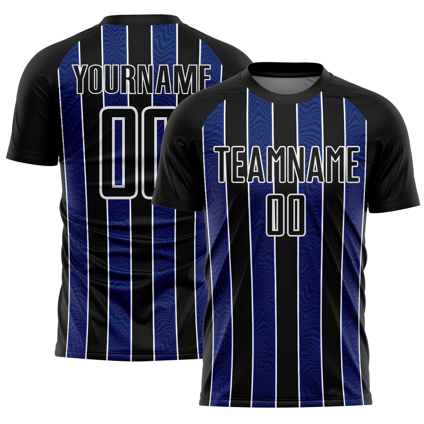 Custom Black Royal-White Line Sublimation Soccer Uniform Jersey - Sky-Custom