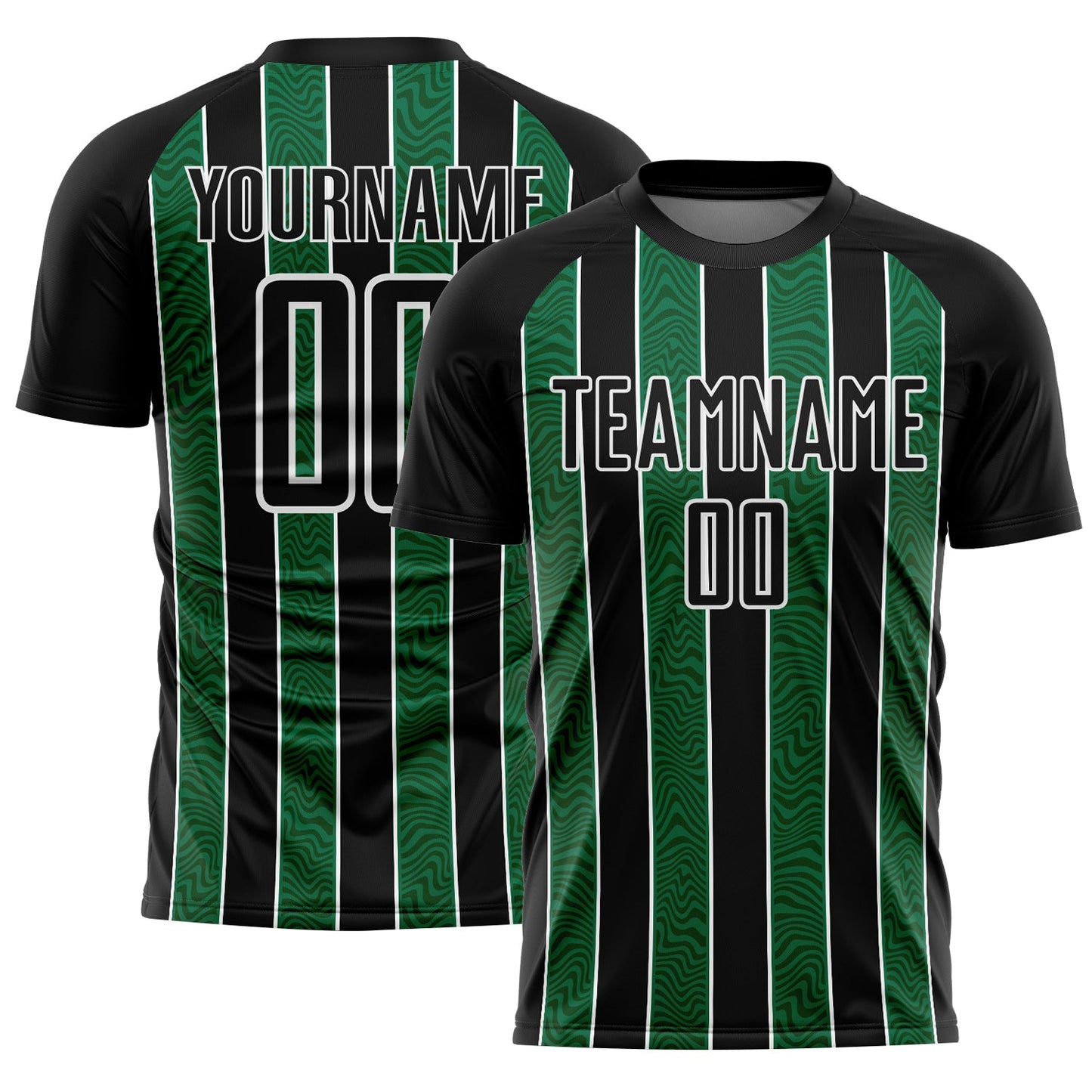 Custom Black Kelly Green-White Line Sublimation Soccer Uniform Jersey - Sky-Custom