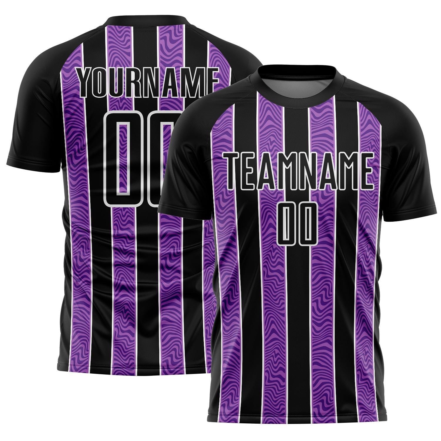 Custom Black Purple-White Line Sublimation Soccer Uniform Jersey - Sky-Custom