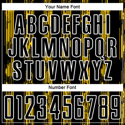 Custom Black Yellow-White Line Sublimation Soccer Uniform Jersey - Sky-Custom