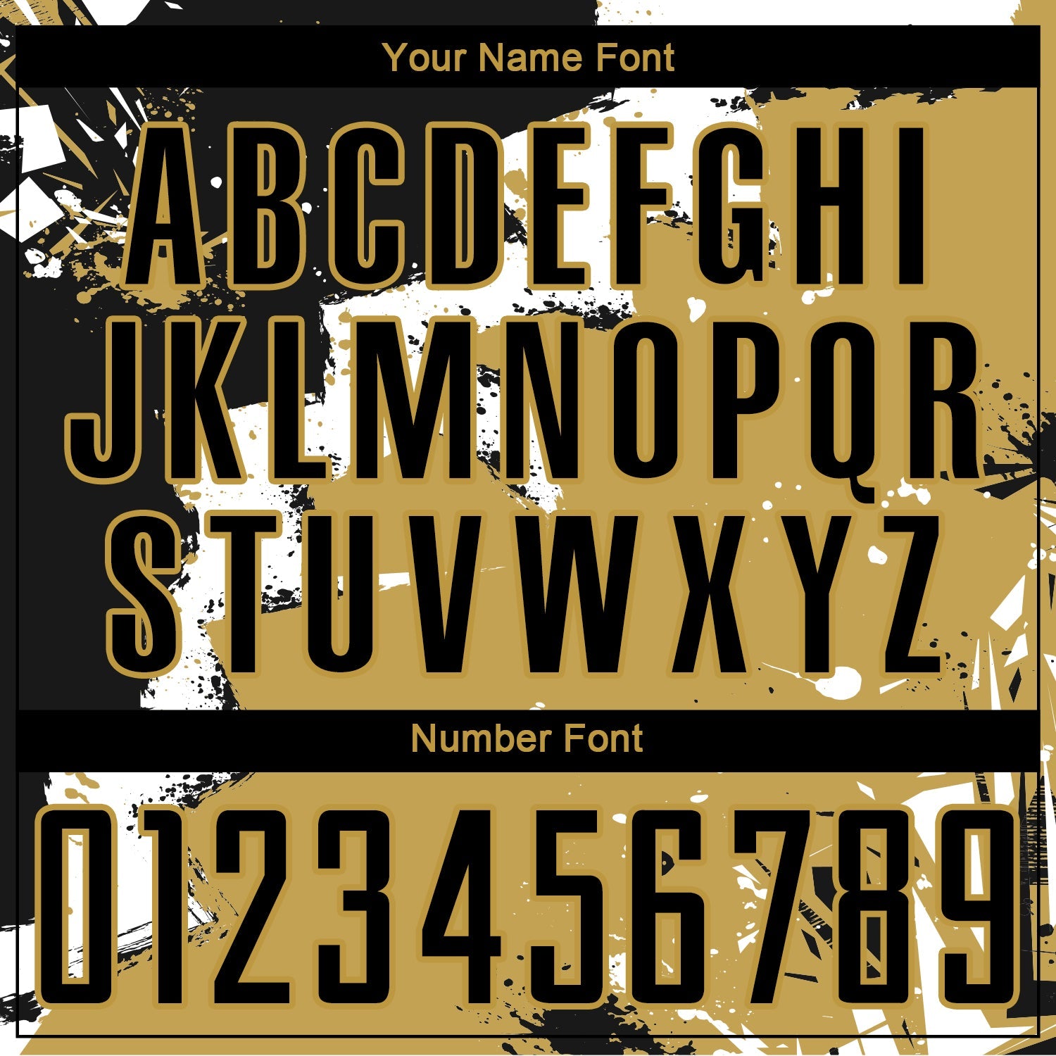 Custom Black White-Old Gold Splash Sublimation Soccer Uniform Jersey - Sky-Custom