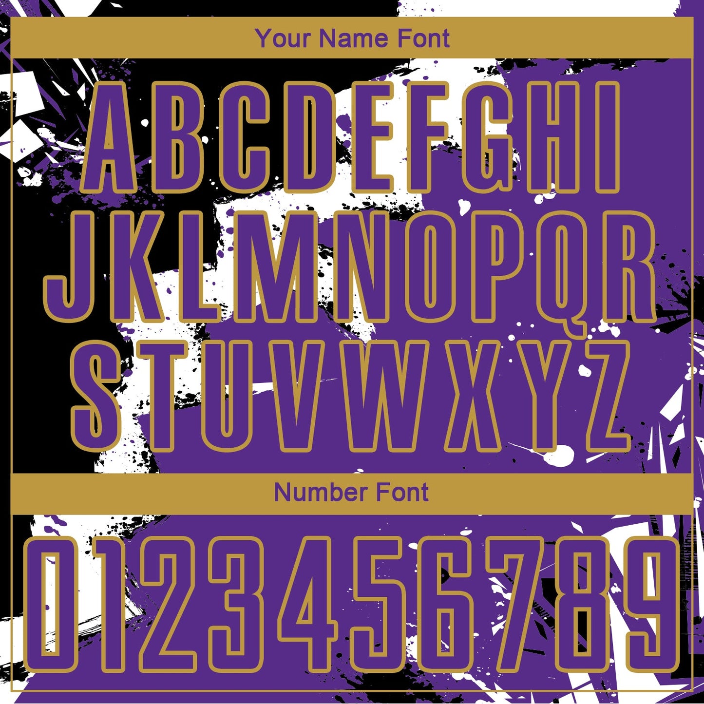 Custom Black Purple-Old Gold Splash Sublimation Soccer Uniform Jersey - Sky-Custom
