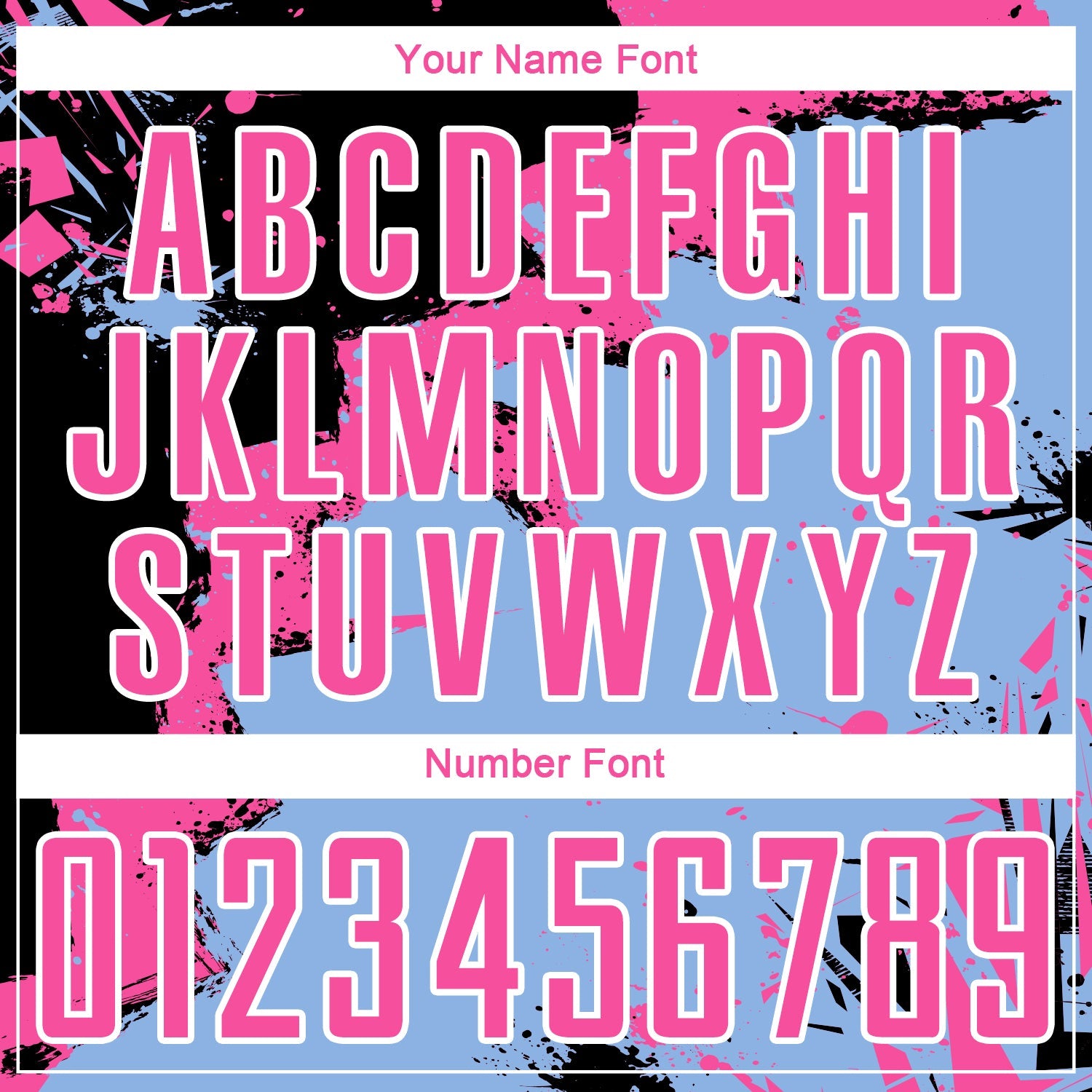 Custom Black Pink-Light Blue Splash Sublimation Soccer Uniform Jersey - Sky-Custom