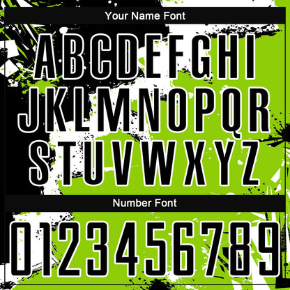 Custom Black White-Neon Green Splash Sublimation Soccer Uniform Jersey - Sky-Custom