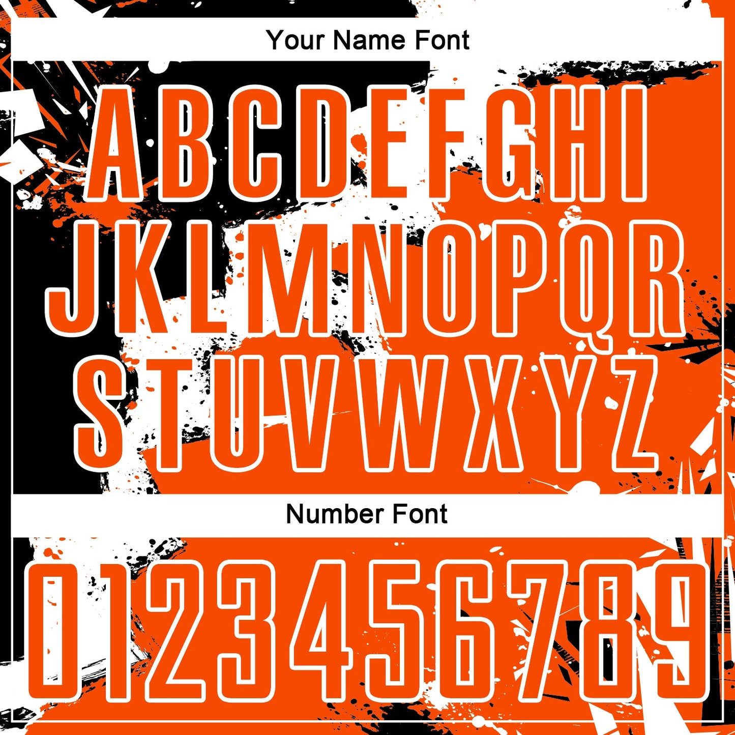 Custom Black Orange-White Splash Sublimation Soccer Uniform Jersey - Sky-Custom