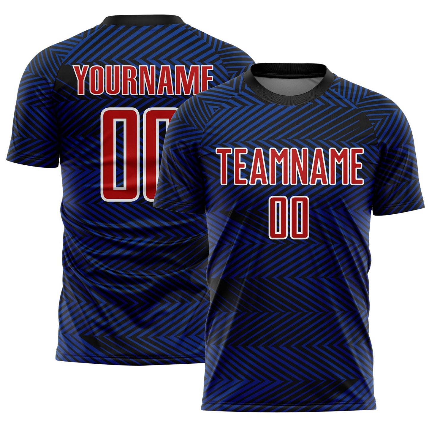 Custom Royal Red-Black Line Sublimation Soccer Uniform Jersey - Sky-Custom