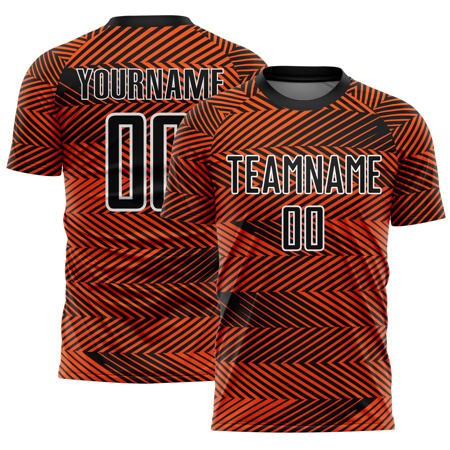 Custom Orange Black-White Line Sublimation Soccer Uniform Jersey - Sky-Custom