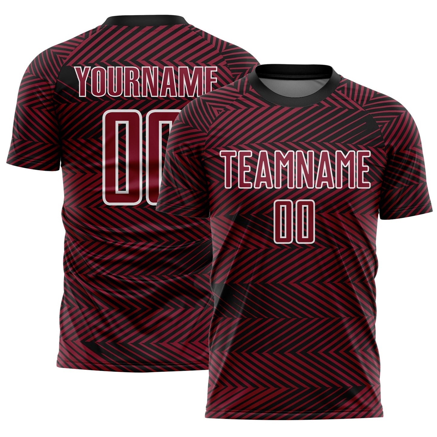 Custom Crimson Black-White Line Sublimation Soccer Uniform Jersey - Sky-Custom