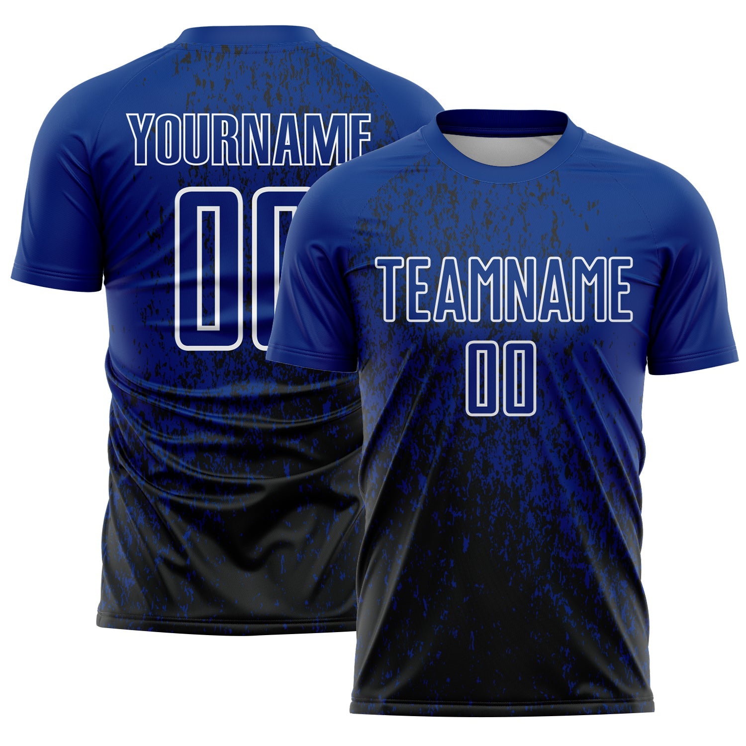 Custom Royal Black-White Abstract Fragment Art Sublimation Soccer Uniform Jersey - Sky-Custom