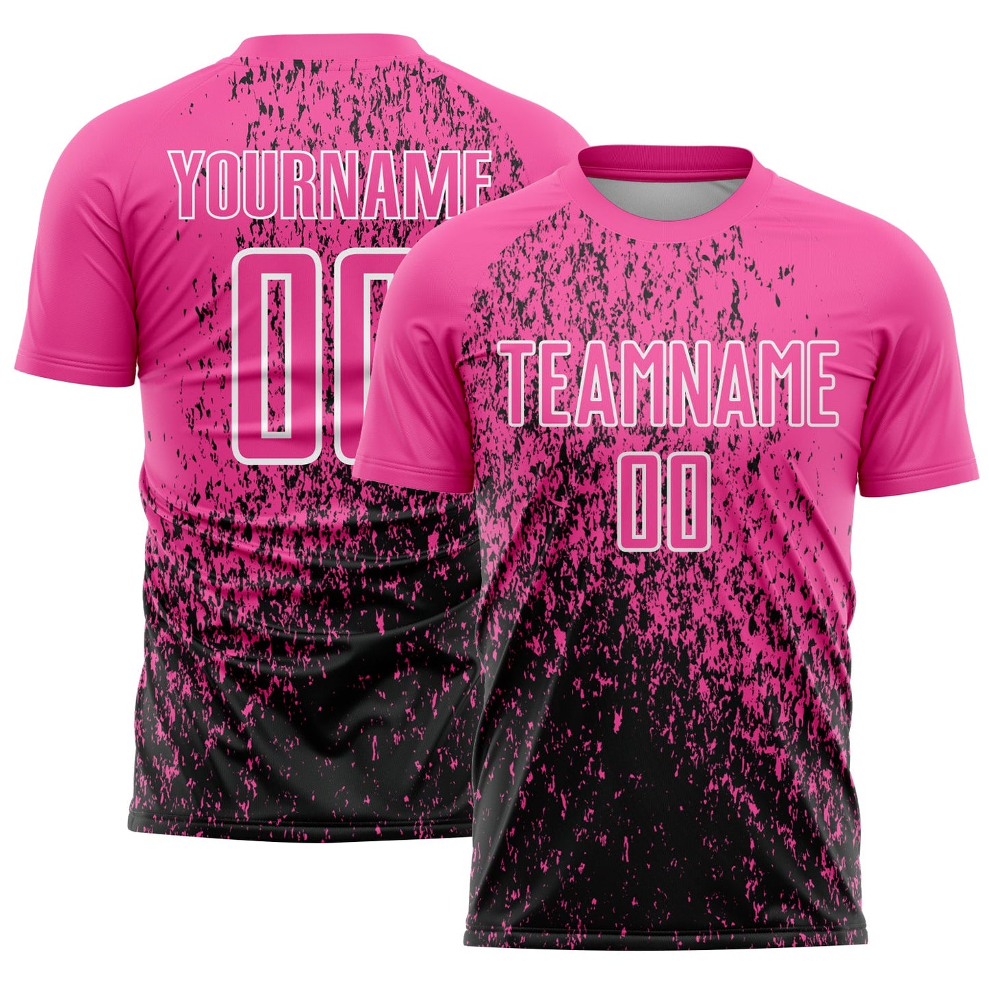 Custom Pink Black-White Abstract Fragment Art Sublimation Soccer Uniform Jersey - Sky-Custom
