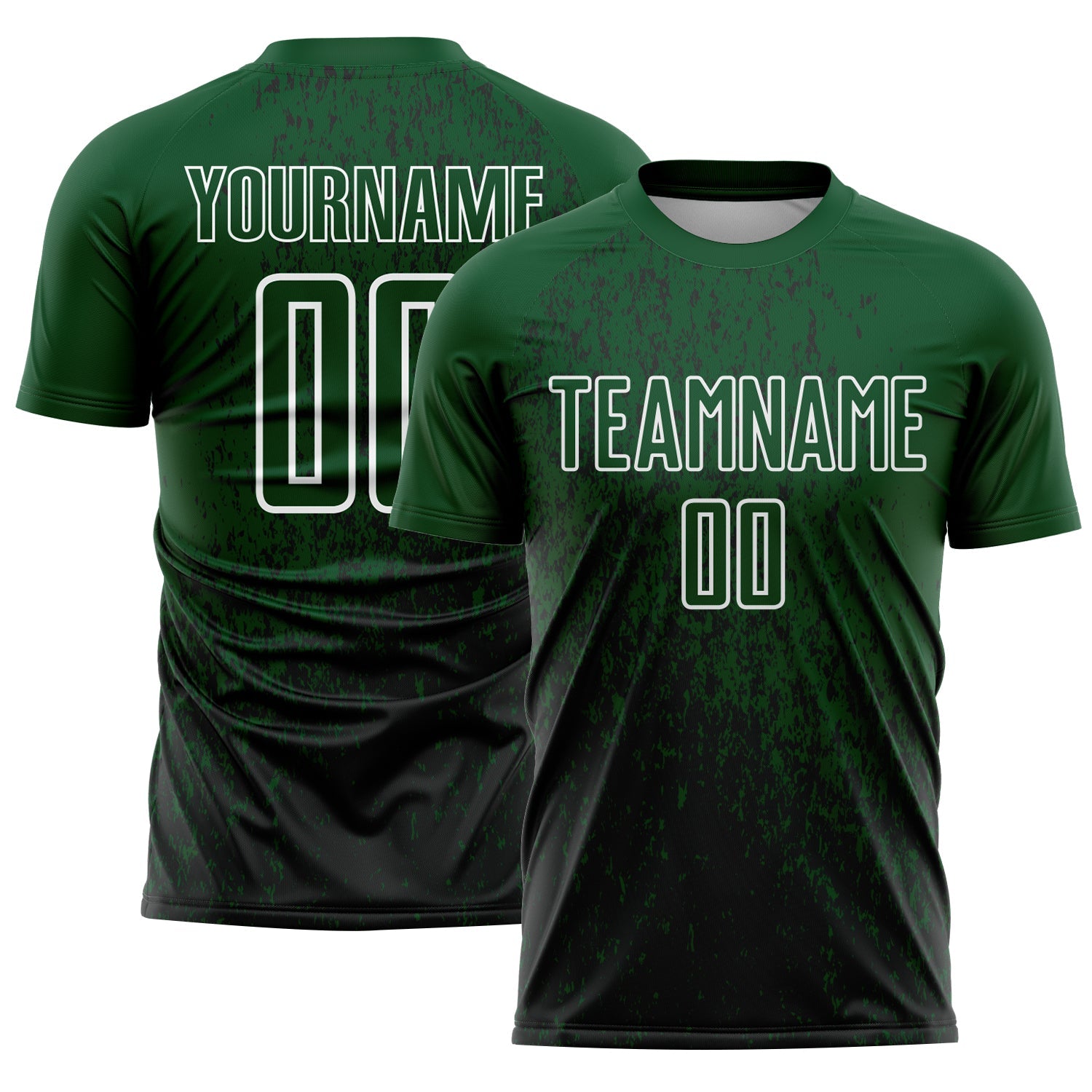 Custom Green Black-White Abstract Fragment Art Sublimation Soccer Uniform Jersey - Sky-Custom