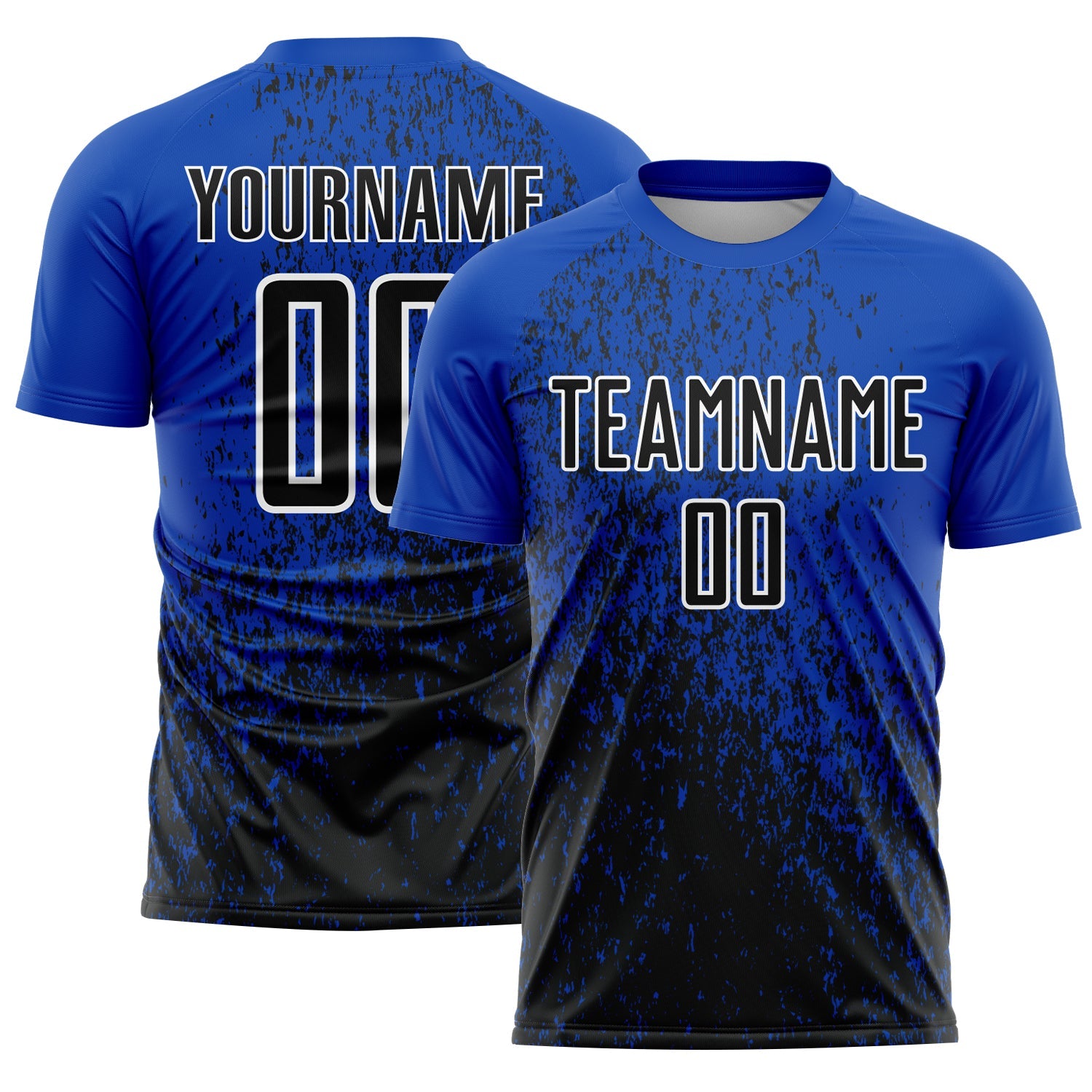 Custom Thunder Blue Black-White Abstract Fragment Art Sublimation Soccer Uniform Jersey - Sky-Custom