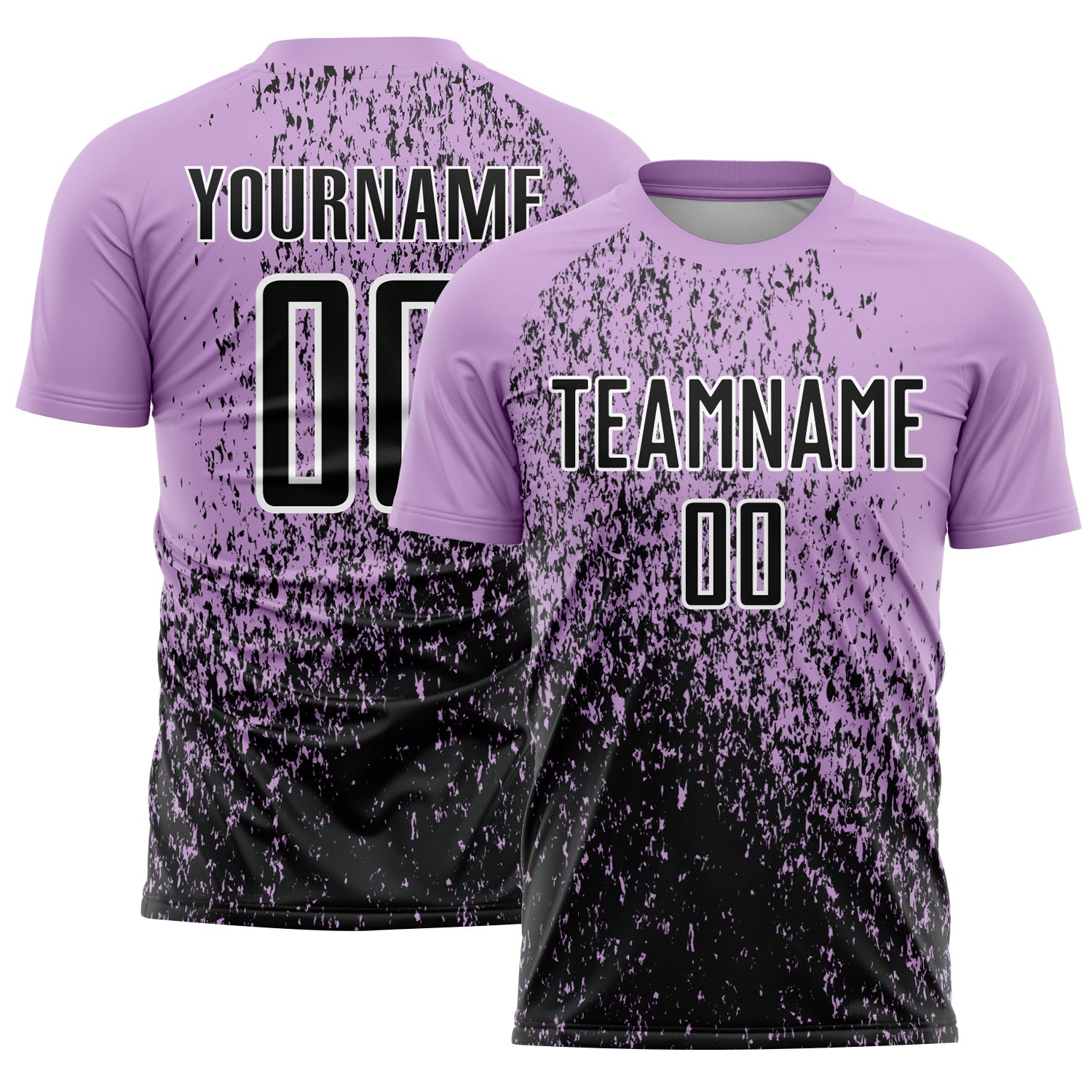 Custom Light Purple Black-White Abstract Fragment Art Sublimation Soccer Uniform Jersey - Sky-Custom
