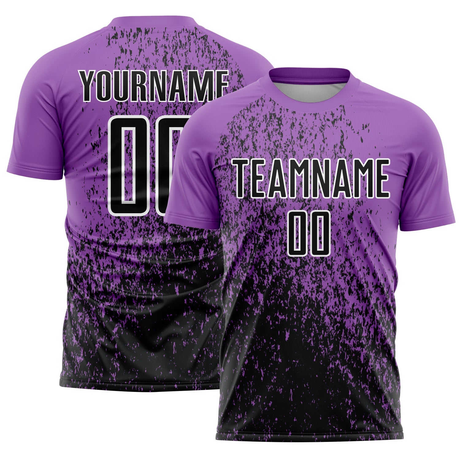 Custom Medium Purple Black-White Abstract Fragment Art Sublimation Soccer Uniform Jersey - Sky-Custom