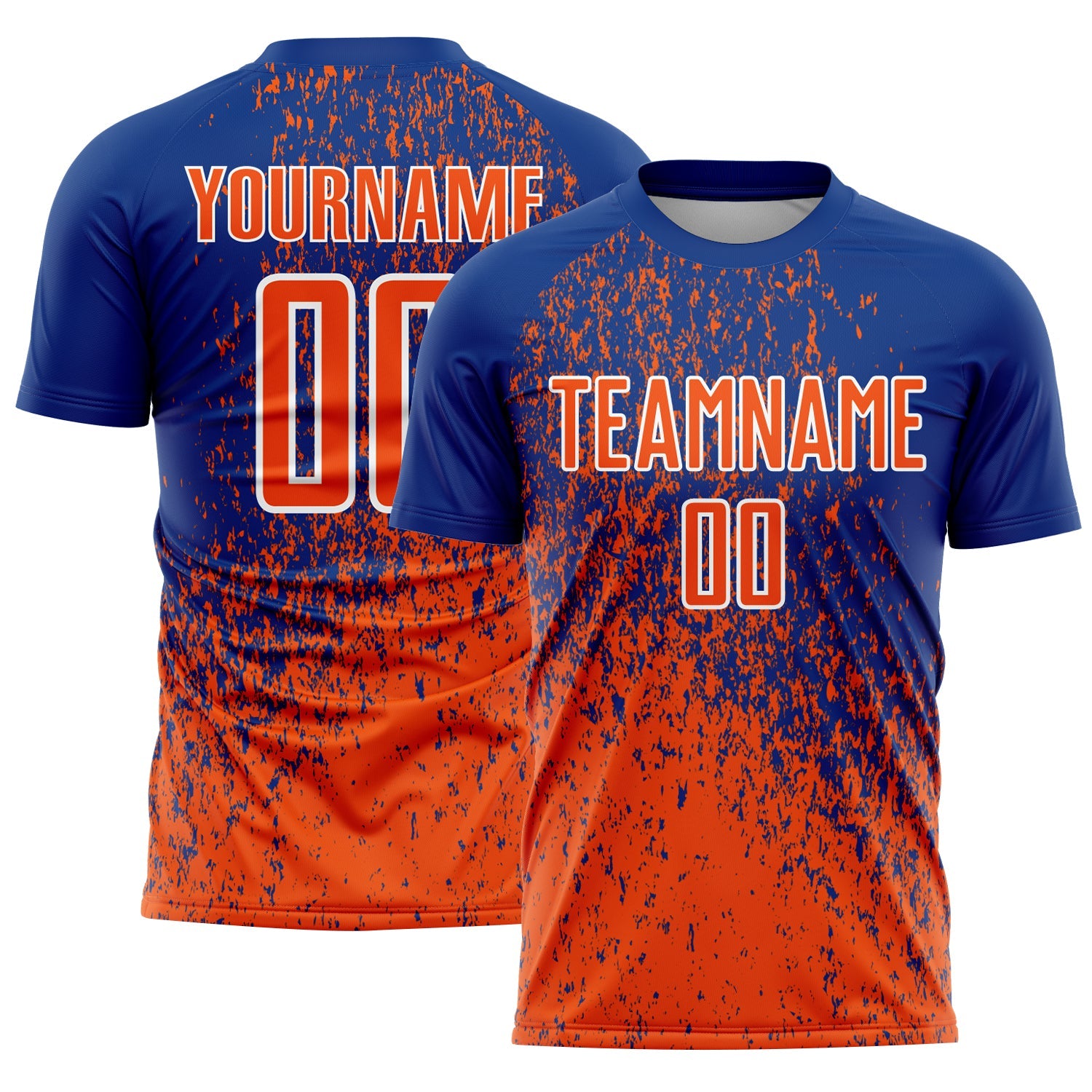 Custom Royal Orange-White Abstract Fragment Art Sublimation Soccer Uniform Jersey - Sky-Custom