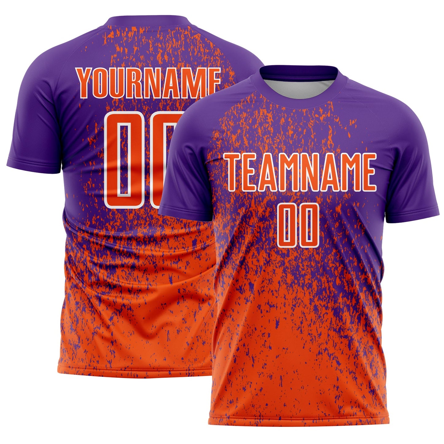Custom Purple Orange-White Abstract Fragment Art Sublimation Soccer Uniform Jersey - Sky-Custom