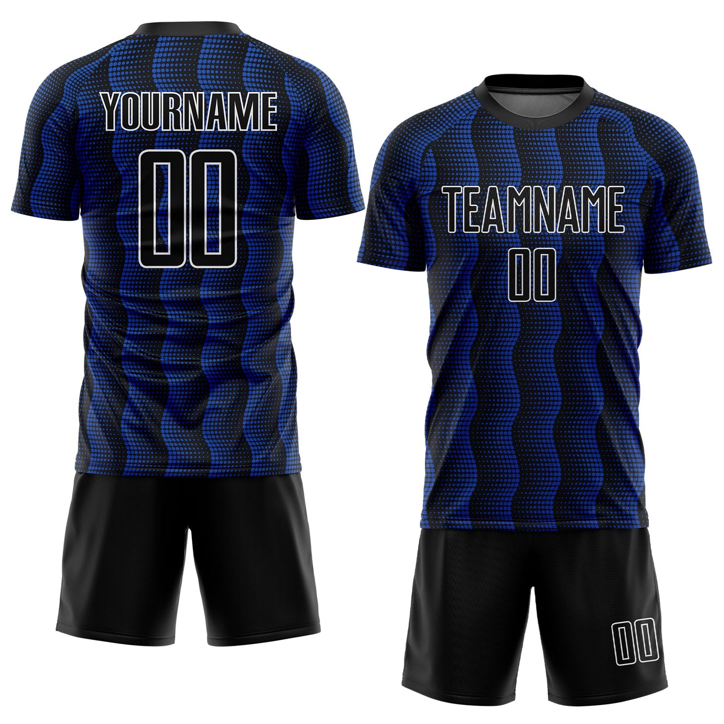 Custom Black Thunder Blue-White Geometric Shape Sublimation Soccer Uniform Jersey - Sky-Custom
