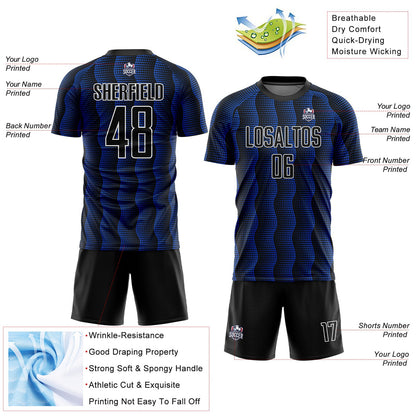 Custom Black Thunder Blue-White Geometric Shape Sublimation Soccer Uniform Jersey - Sky-Custom