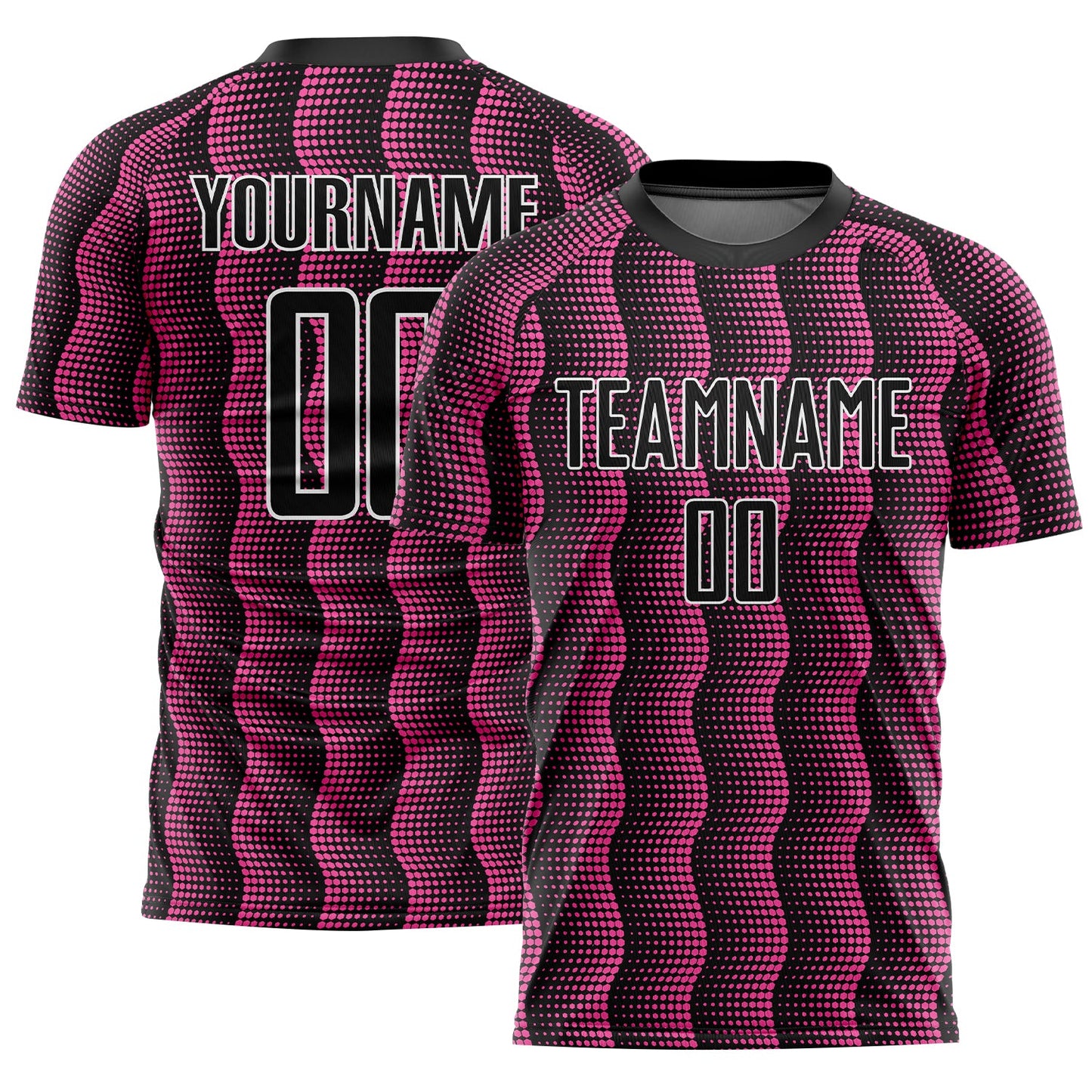 Custom Black Pink-White Geometric Shape Sublimation Soccer Uniform Jersey - Sky-Custom