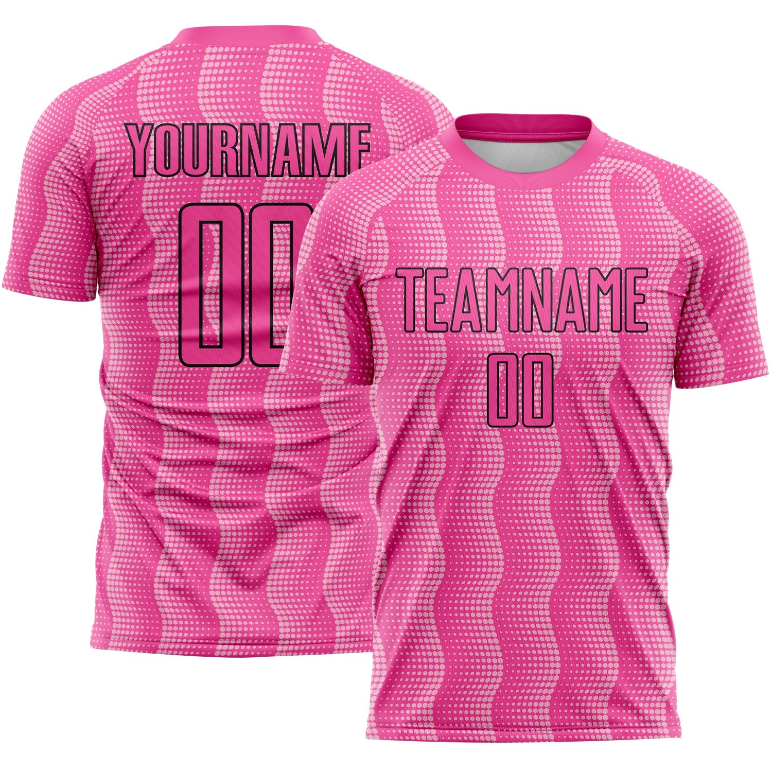 Custom Pink Light Pink-Black Geometric Shape Sublimation Soccer Uniform Jersey - Sky-Custom