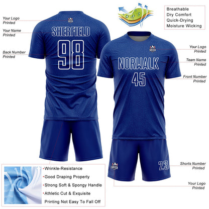 Custom Royal White Geometric Shape Sublimation Soccer Uniform Jersey - Sky-Custom