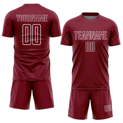 Custom Crimson White Geometric Shape Sublimation Soccer Uniform Jersey - Sky-Custom