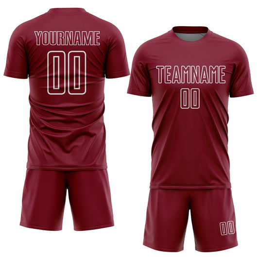 Custom Crimson White Geometric Shape Sublimation Soccer Uniform Jersey - Sky-Custom