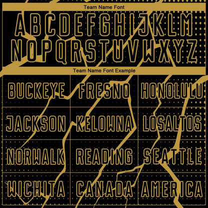 Custom Black Old Gold Lightning Sublimation Soccer Uniform Jersey - Sky-Custom