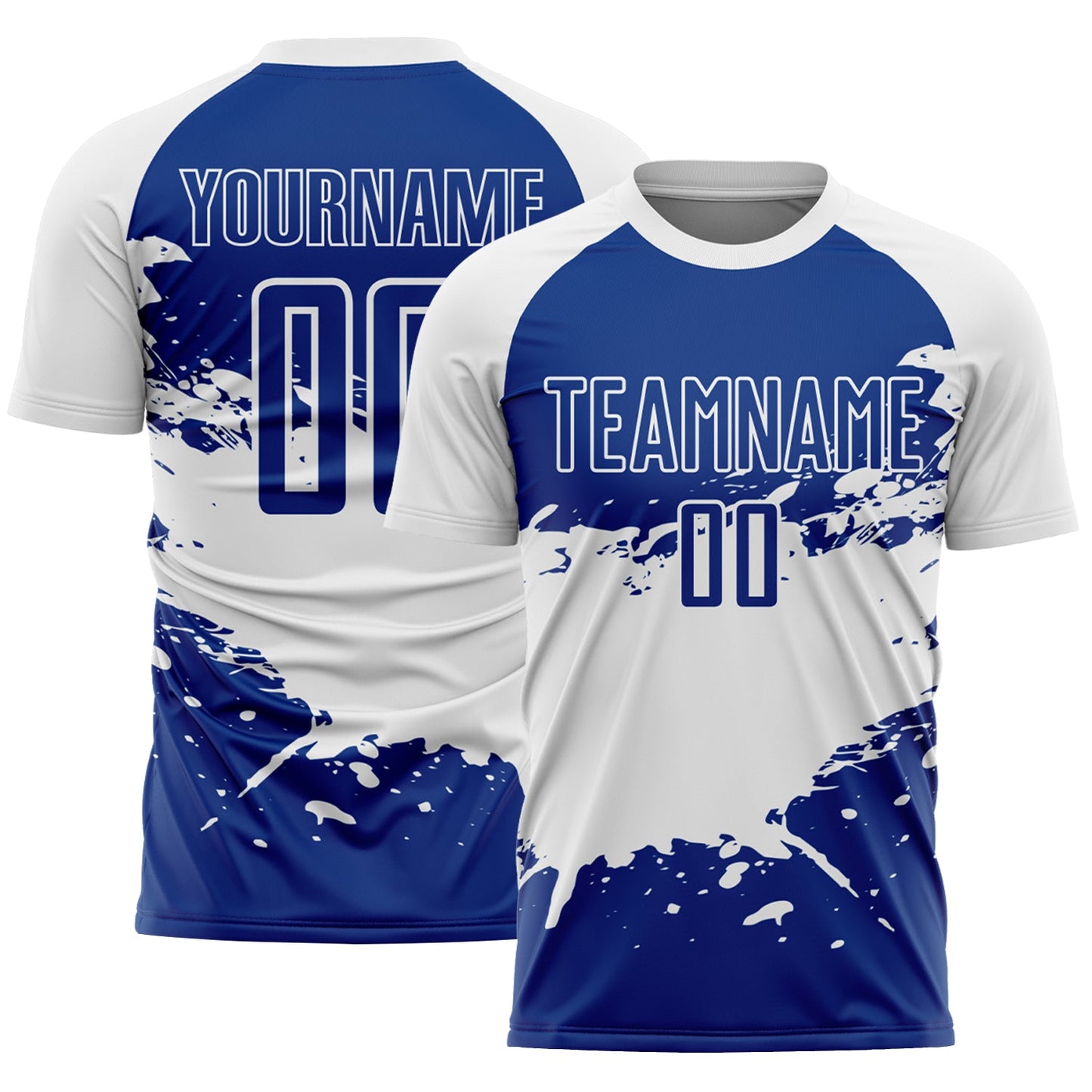 Custom Royal White Splash Sublimation Soccer Uniform Jersey - Sky-Custom