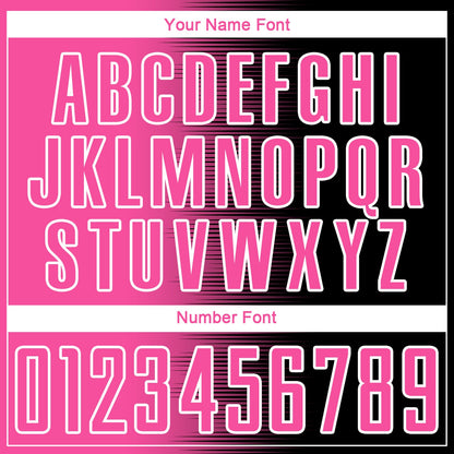 Custom Black Pink-White Gradient Line Sublimation Soccer Uniform Jersey - Sky-Custom