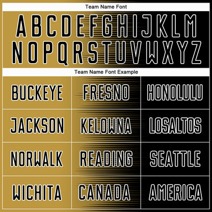 Custom Black Old Gold-White Gradient Line Sublimation Soccer Uniform Jersey - Sky-Custom