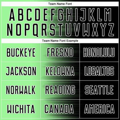 Custom Black Pea Green-White Gradient Line Sublimation Soccer Uniform Jersey - Sky-Custom