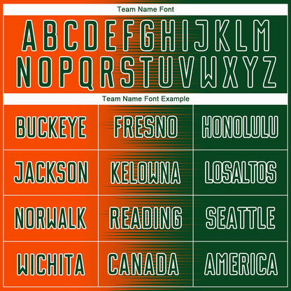 Custom Green Orange-White Gradient Line Sublimation Soccer Uniform Jersey - Sky-Custom