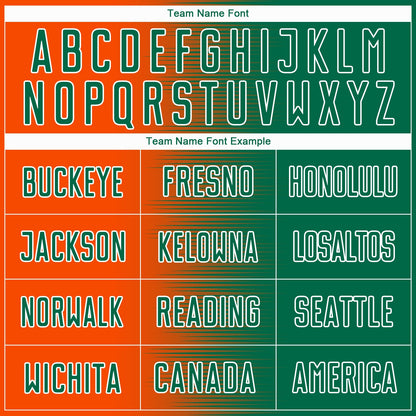 Custom Kelly Green Orange-White Gradient Line Sublimation Soccer Uniform Jersey - Sky-Custom