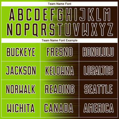 Custom Brown Neon Green-White Gradient Line Sublimation Soccer Uniform Jersey - Sky-Custom
