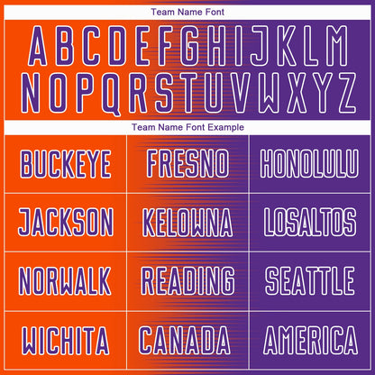 Custom Purple Orange-White Gradient Line Sublimation Soccer Uniform Jersey - Sky-Custom
