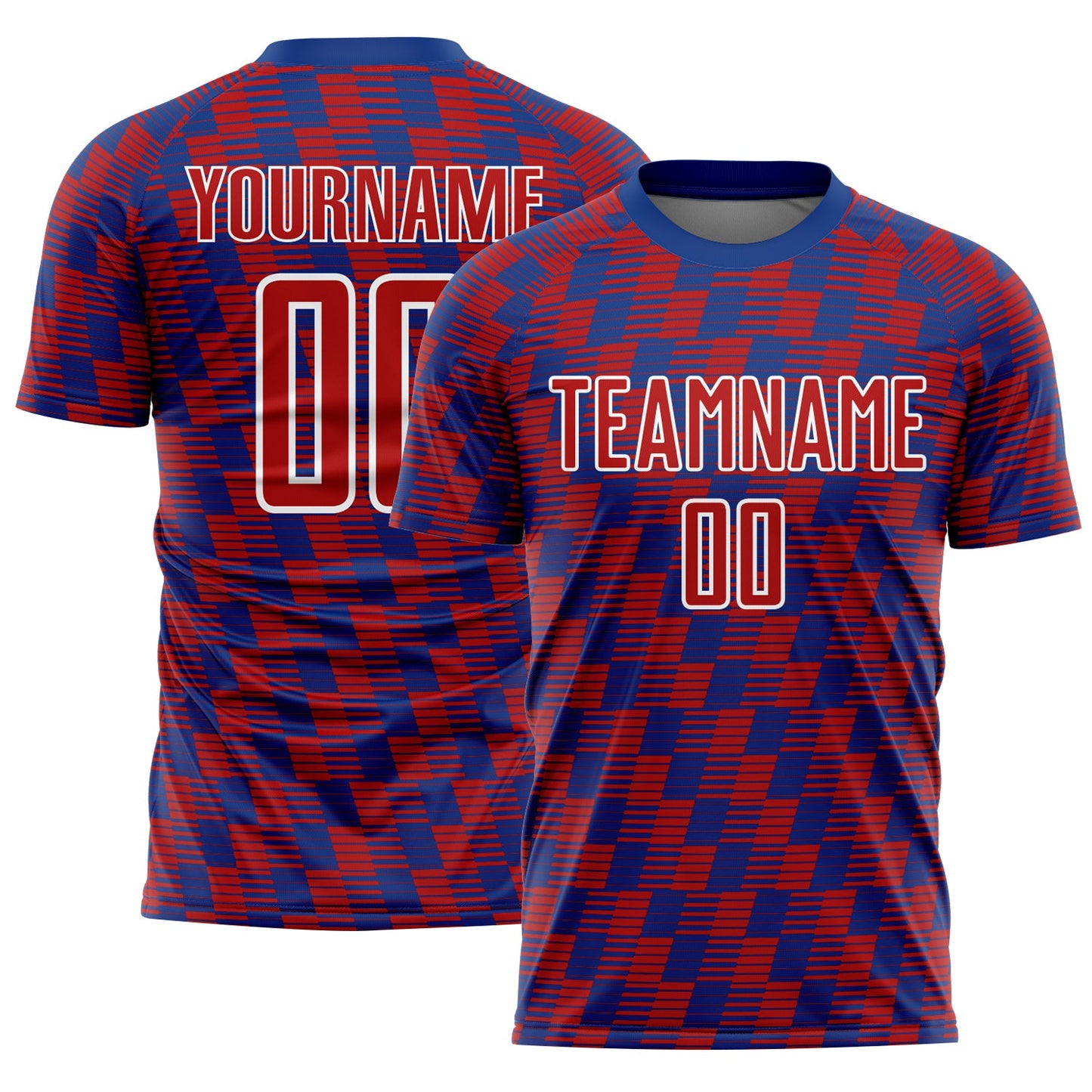 Custom Royal Red-White Line Sublimation Soccer Uniform Jersey - Sky-Custom