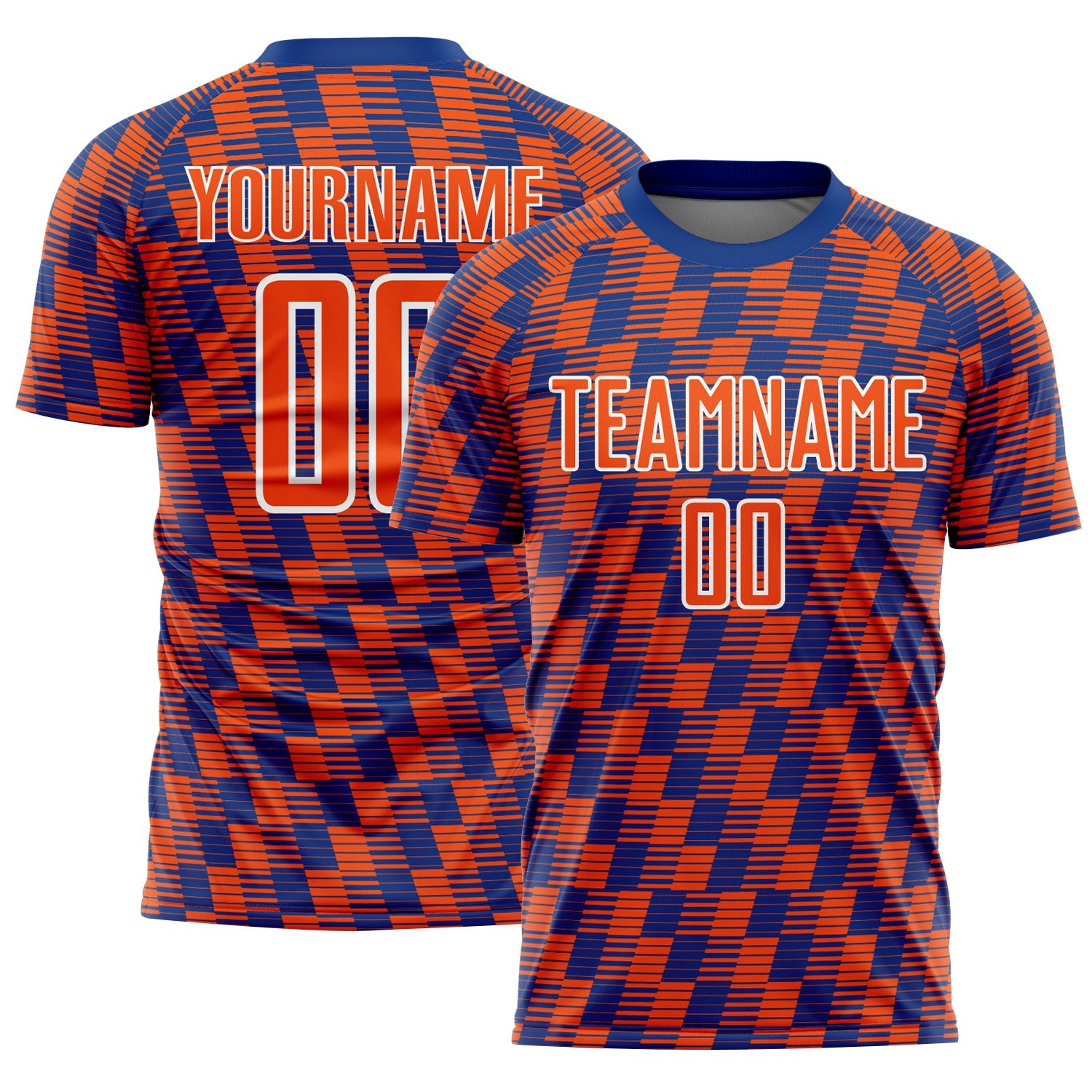 Custom Royal Orange-White Line Sublimation Soccer Uniform Jersey - Sky-Custom