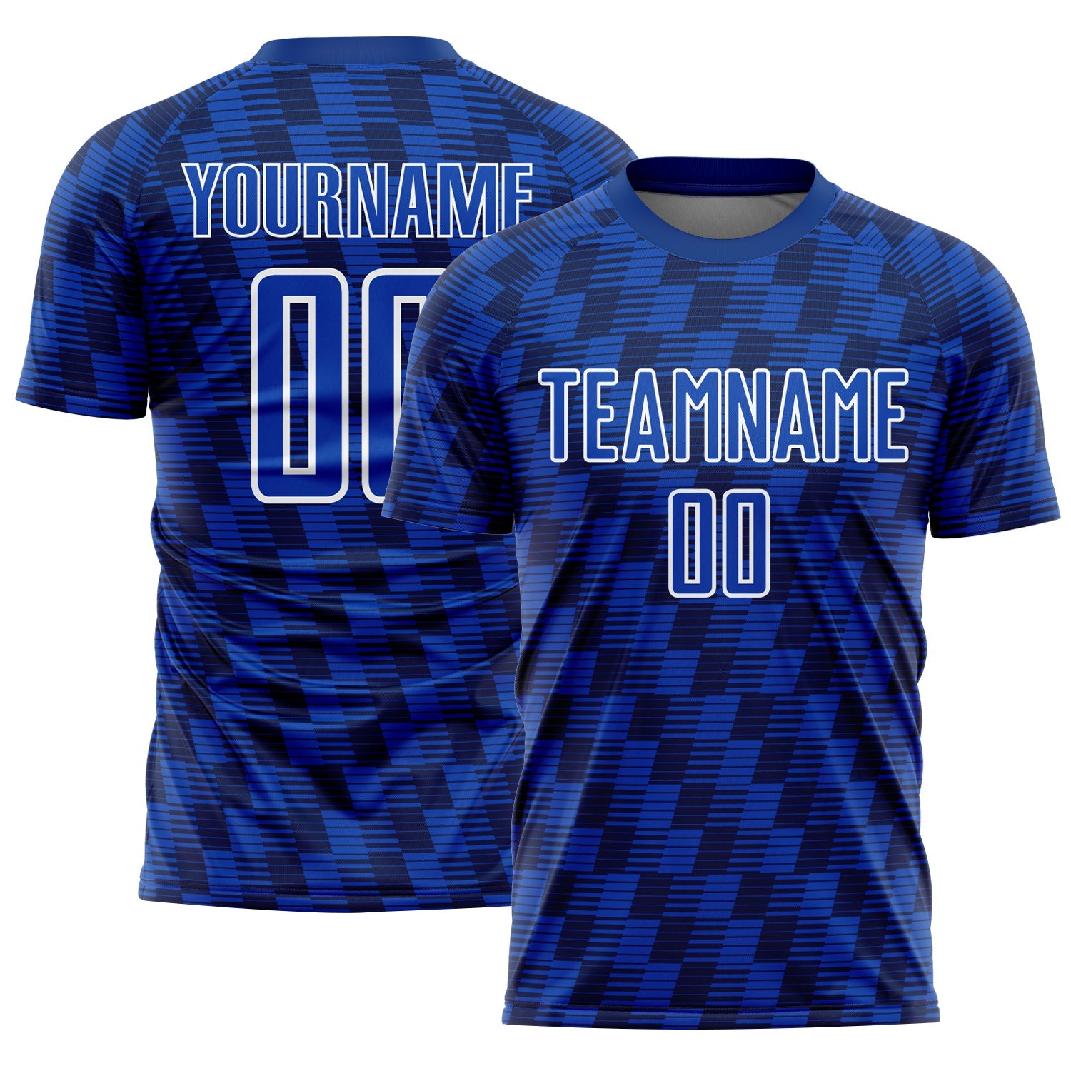 Custom Navy Thunder Blue-White Line Sublimation Soccer Uniform Jersey - Sky-Custom