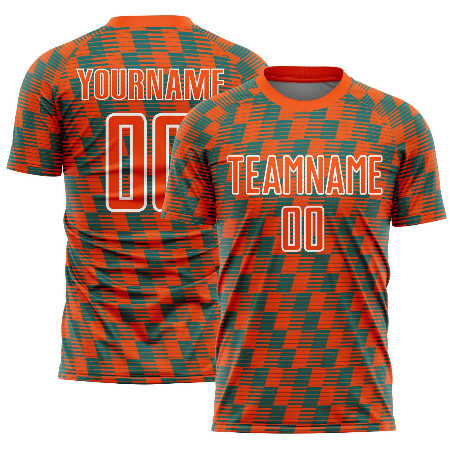 Custom Orange Teal-White Line Sublimation Soccer Uniform Jersey - Sky-Custom