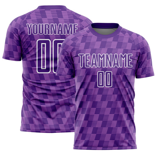 Custom Purple Medium Purple-White Line Sublimation Soccer Uniform Jersey - Sky-Custom