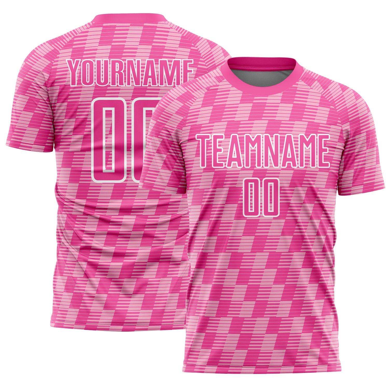 Custom Pink Light Pink-White Line Sublimation Soccer Uniform Jersey - Sky-Custom
