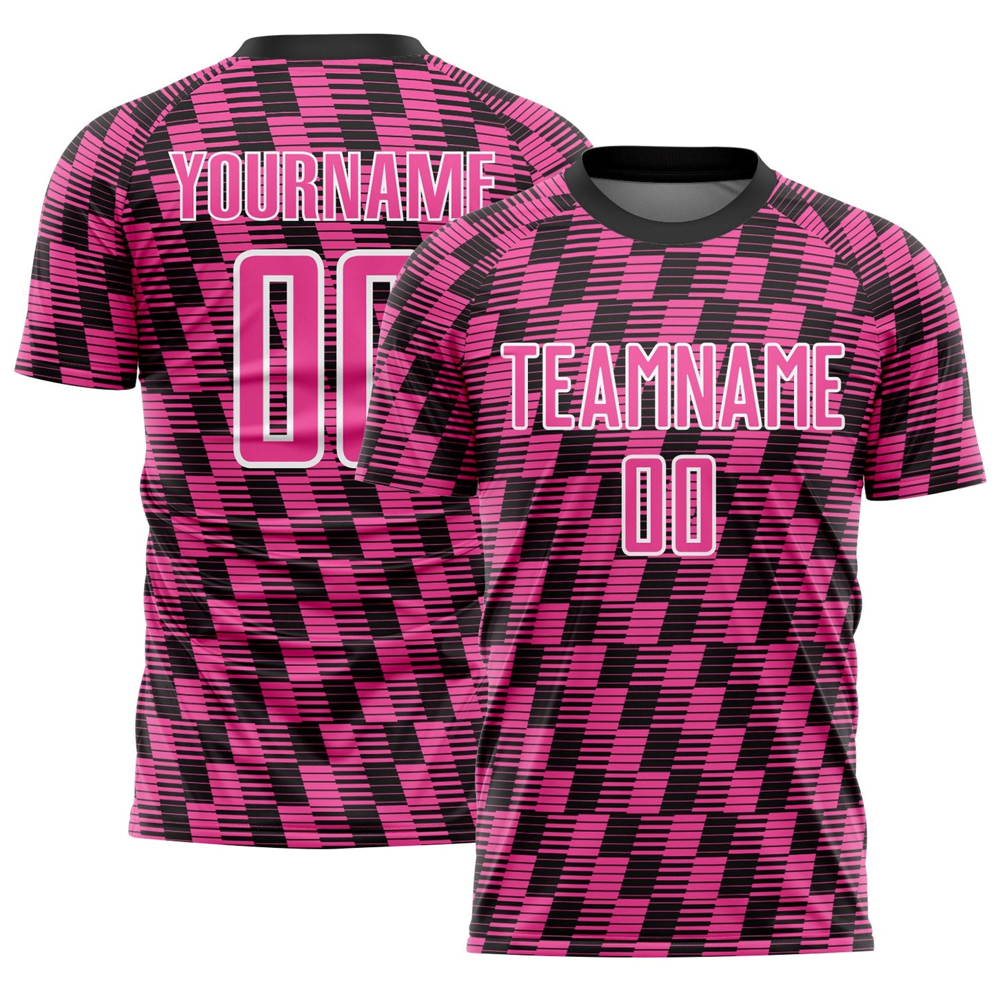 Custom Black Pink-White Line Sublimation Soccer Uniform Jersey - Sky-Custom