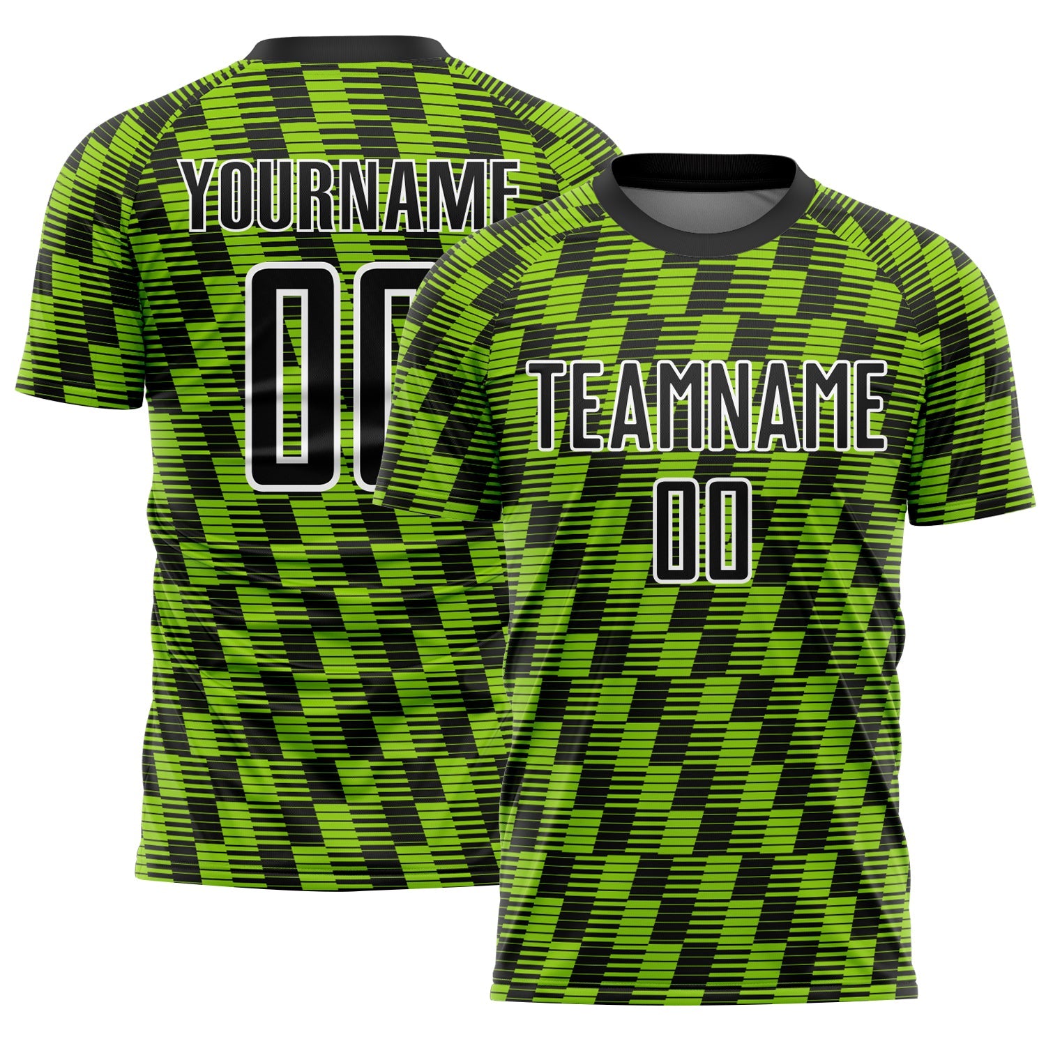 Custom Black Neon Green-White Line Sublimation Soccer Uniform Jersey - Sky-Custom