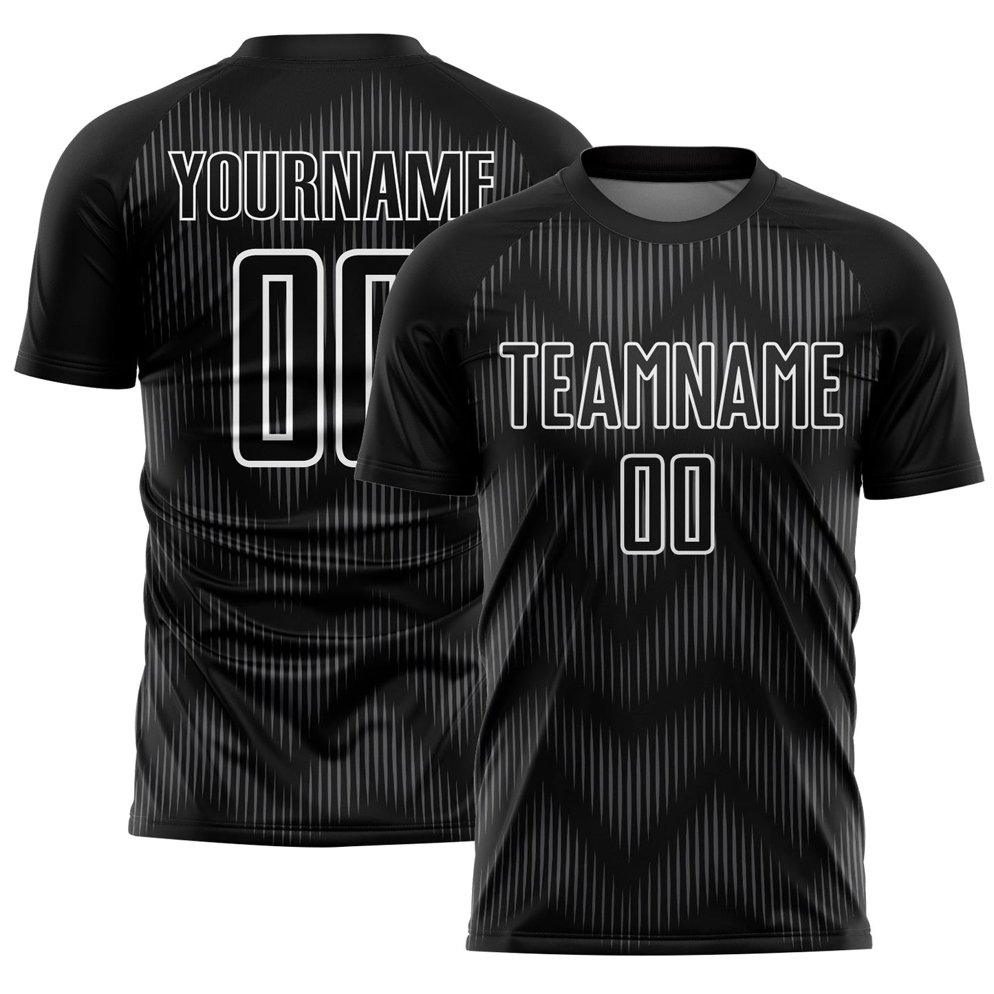Custom Black Steel Gray-White Line Sublimation Soccer Uniform Jersey - Sky-Custom